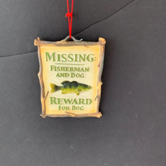 VINTAGE SCF  MISSING FISHERMAN AND DOG REWARDS FOR DOG ORNAMENT - Picture 3 of 3